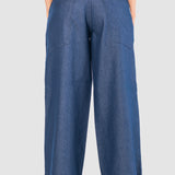 Jeans Amplio Azul Oscuro para Mujer - Wide Leg