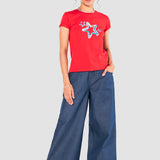 Jeans Amplio Azul Oscuro para Mujer - Wide Leg