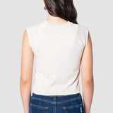Playera Slim Blanca para Mujer - Sin Mangas