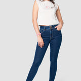 Playera Slim Blanca para Mujer - Sin Mangas