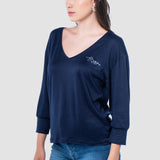 Playera Regular Azul Marino para Mujer - Manga Larga