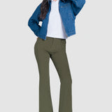 Pantalón de Pana Acampanado Verde para Mujer