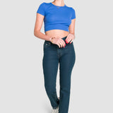 Jeans Mujer Mezclilla Stretch Atraction Straight Slub Oggi