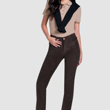 Pantalón Straight Pana Café para Mujer - Atraction