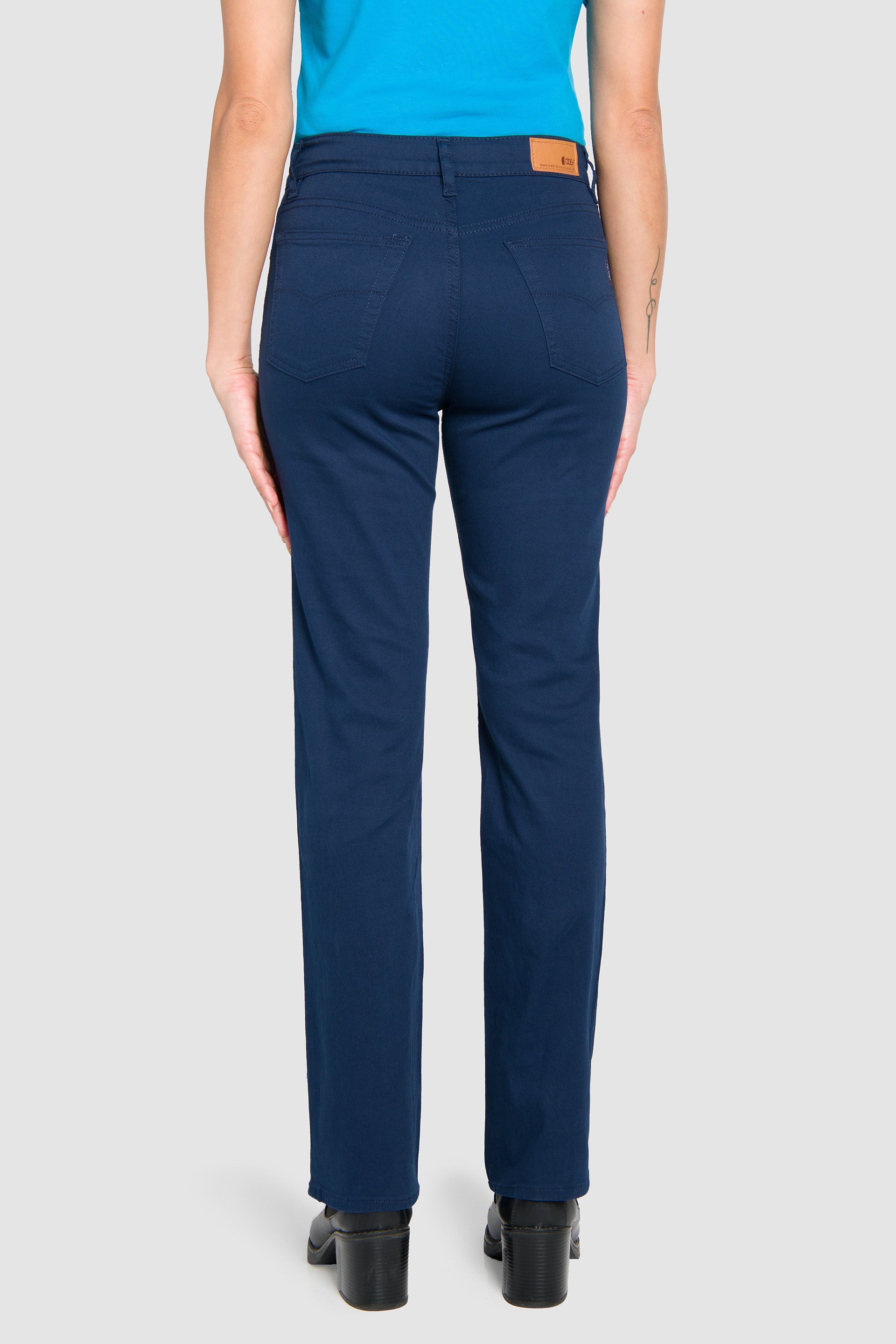 Azul Marino Que Es El Corte Straight En Pantalones Pantalón