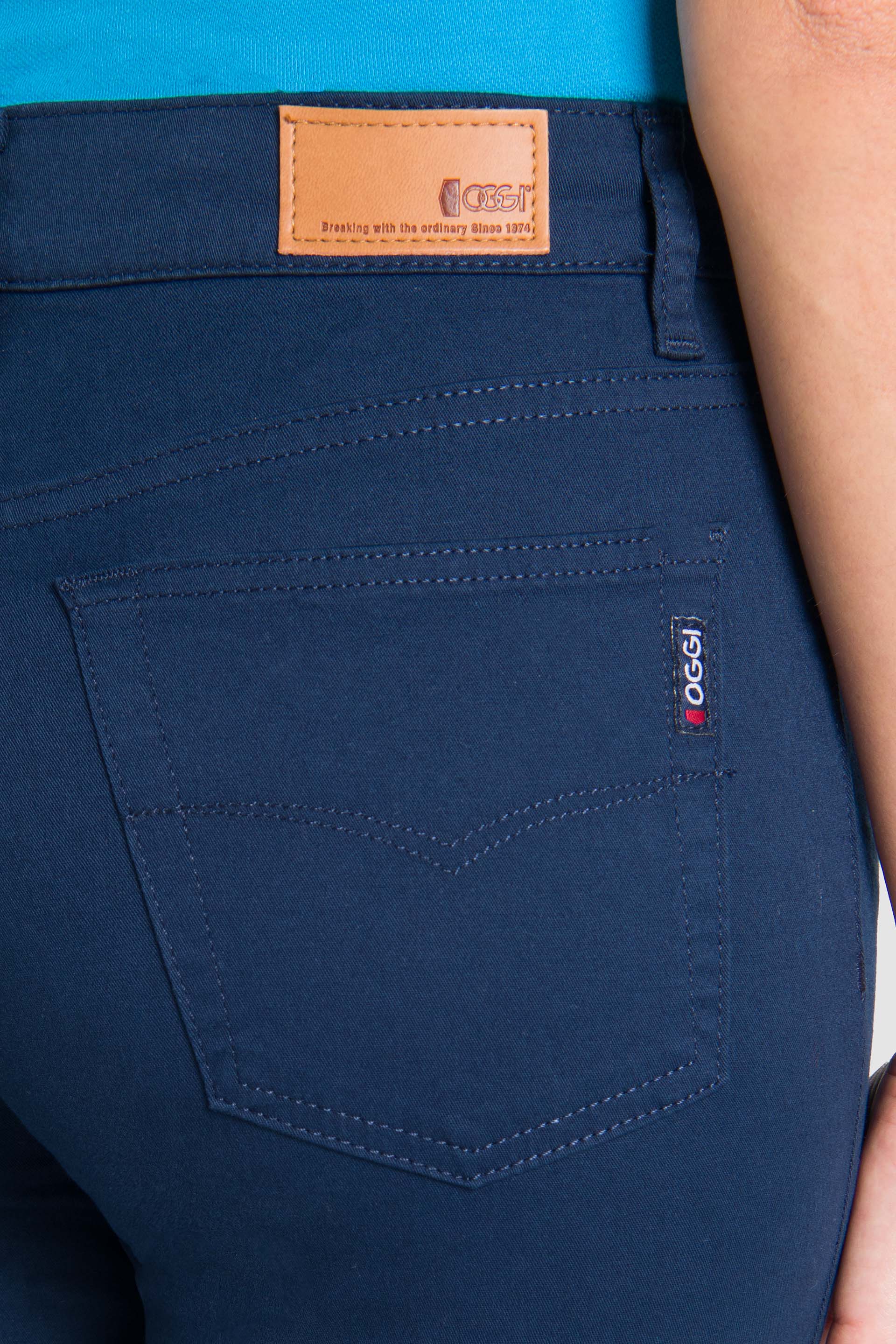 Mezclilla Oggi Jeans Gabardina Pantalón Straight Azul Marino Para
