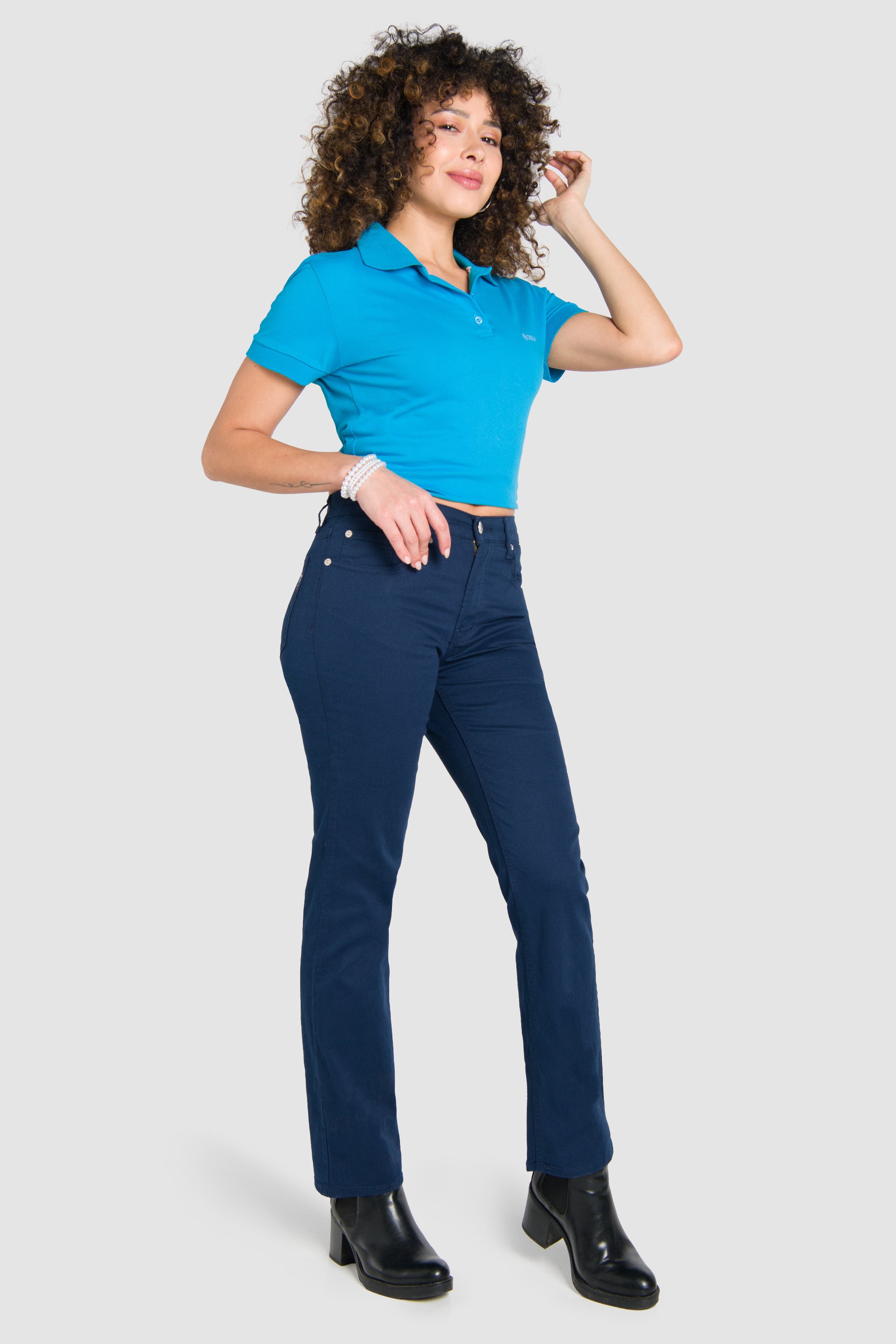 Cómo Combinar Pantalon Straight Mujer Outfit Pantalon Azul