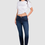 Jeans Straight Azul Oscuro para Mujer - Atraction