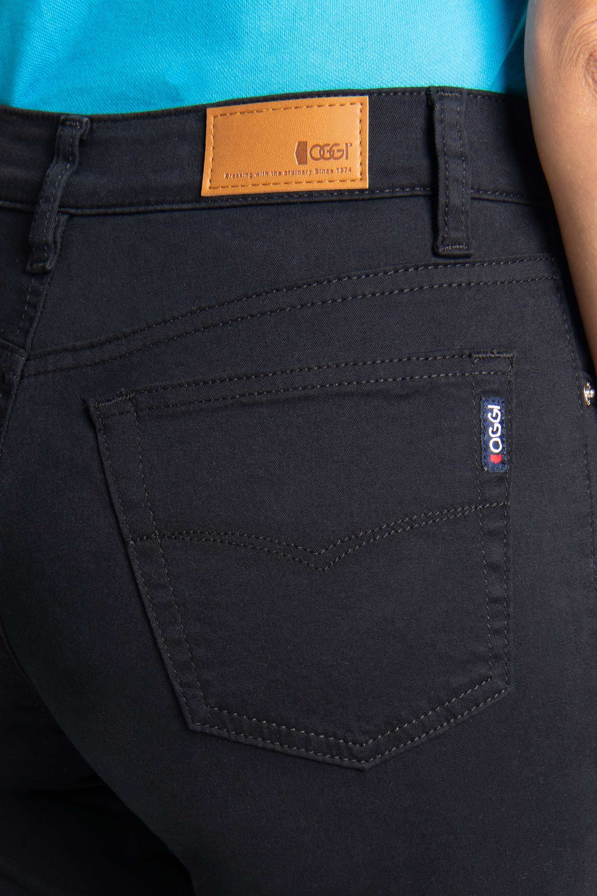 Corte Recto Pantalón Negro Mezclilla Mujer Pantalón Straight