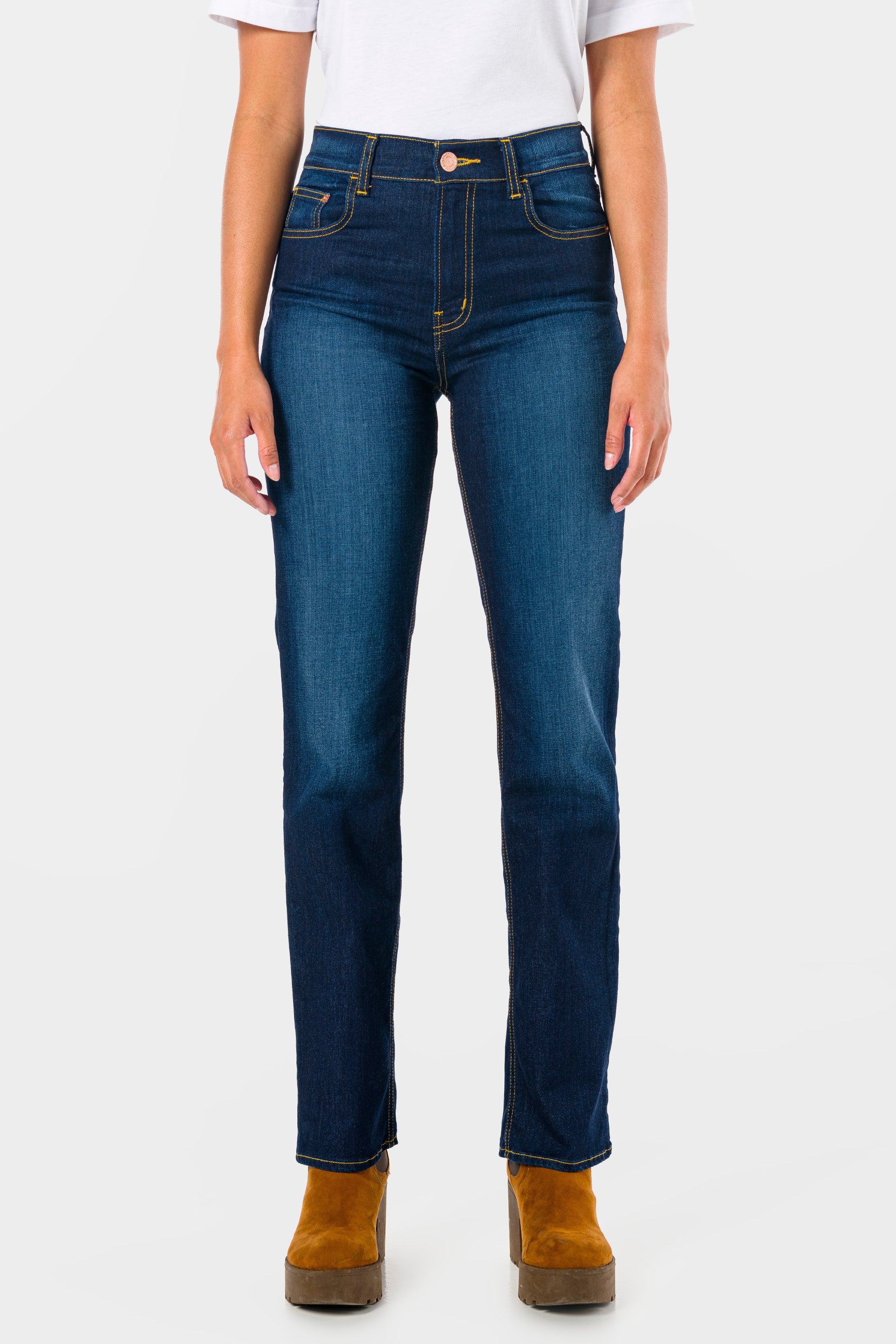 Jeans Oggi Mujer Atraction Corte Straight Azul Oscuro