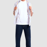 Camisa Hombre Manga Corta Regular Rayas Oggi