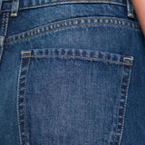 Jeans Wide Leg Cropped Azul Oscuro para Mujer