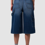 Jeans Wide Leg Cropped Azul para Mujer - Carpintero