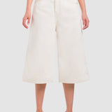 Jeans Wide Leg Cropped Beige para Mujer - Carpintero