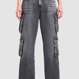 Jeans Baggy Negro para Mujer - Cargo