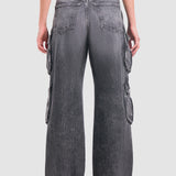 Jeans Baggy Negro para Mujer - Cargo