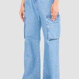 Jeans Relaxed Azul Claro para Mujer – Cargo