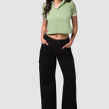 Pantalón Loose Negro para Mujer - Cargo