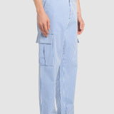 Pantalón Cargo Hombre Gabardina Jardin Rayas Regular Oggi
