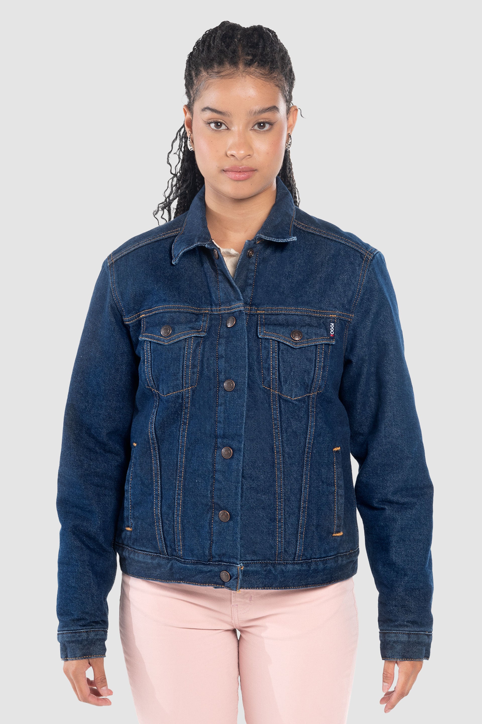 Chamarra Regular Azul para Mujer Capitonada Oggi Jeans