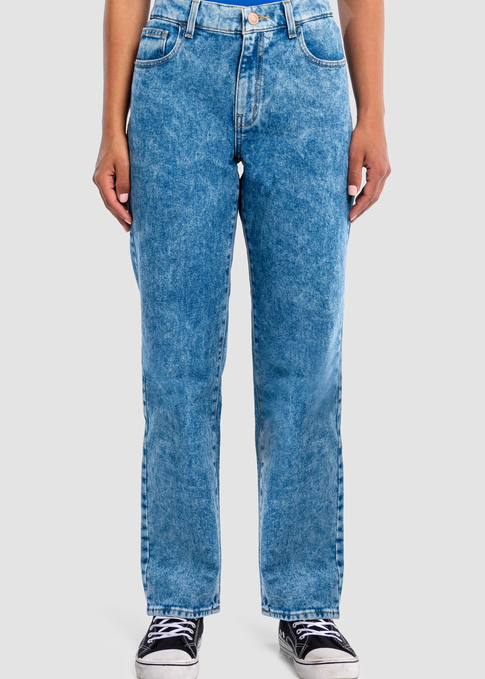 Jeans Mujer Mezclilla Confort Emotion Relajado Snow Oggi