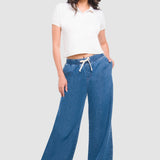 Jeans Wide Leg Azul Claro para Mujer