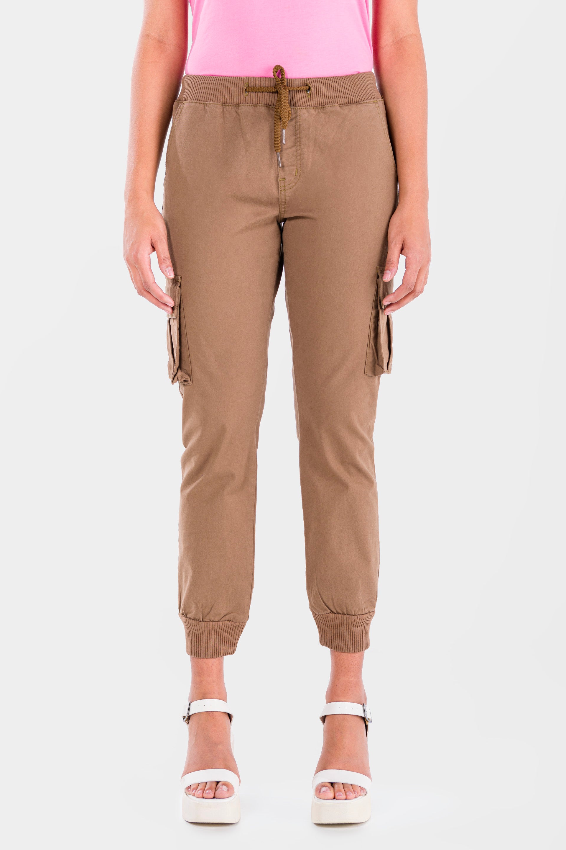Tela Liviana Pantalones De Tela 2021 Marrón Pantalon Cargo Tela