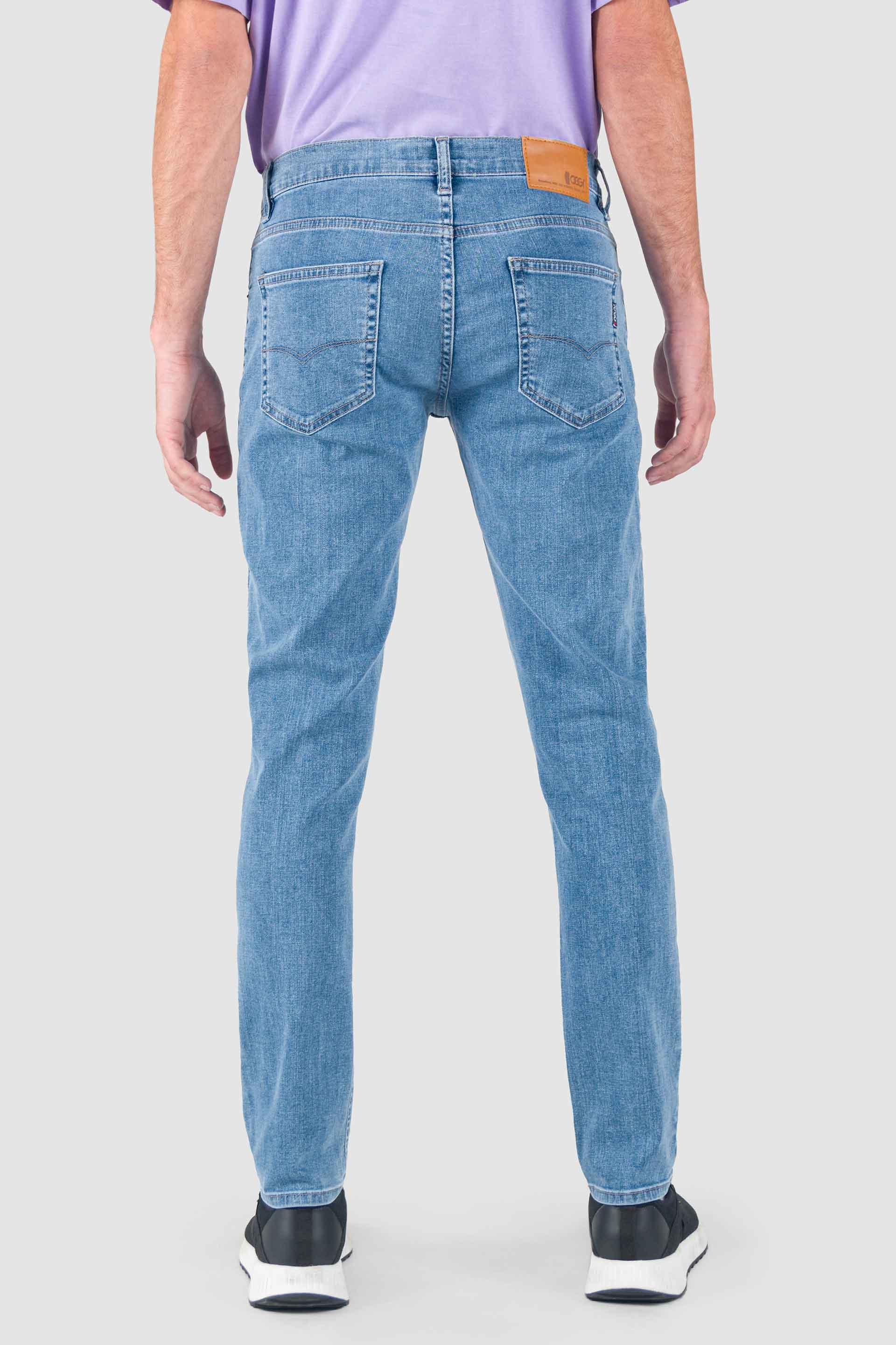Jeans Skinny Azul Claro para Hombre Corte Perfecto Oggi Jeans