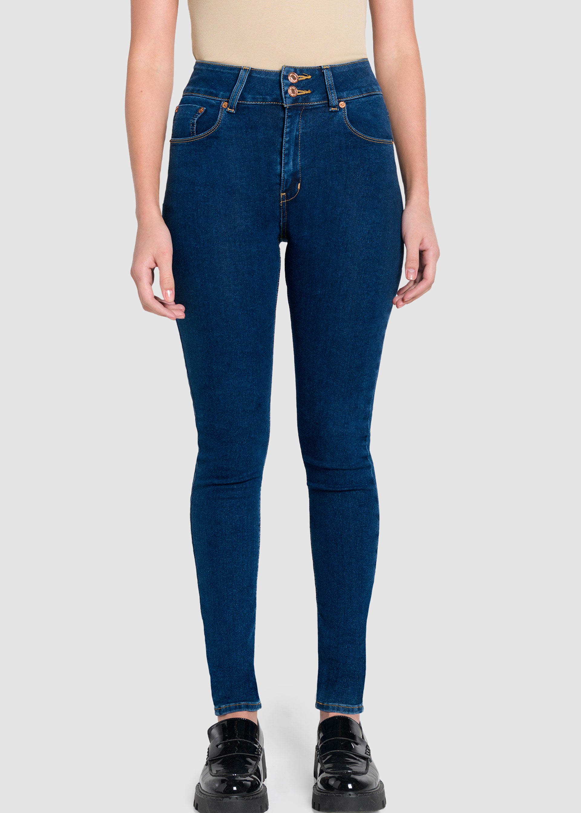 Jeans Mujer Mezclilla Stretch Katia Súper Skinny Satin Oggi