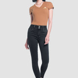 Jeans Mujer Mezclilla Stretch Katia Súper Skinny Ibiza Black Oggi