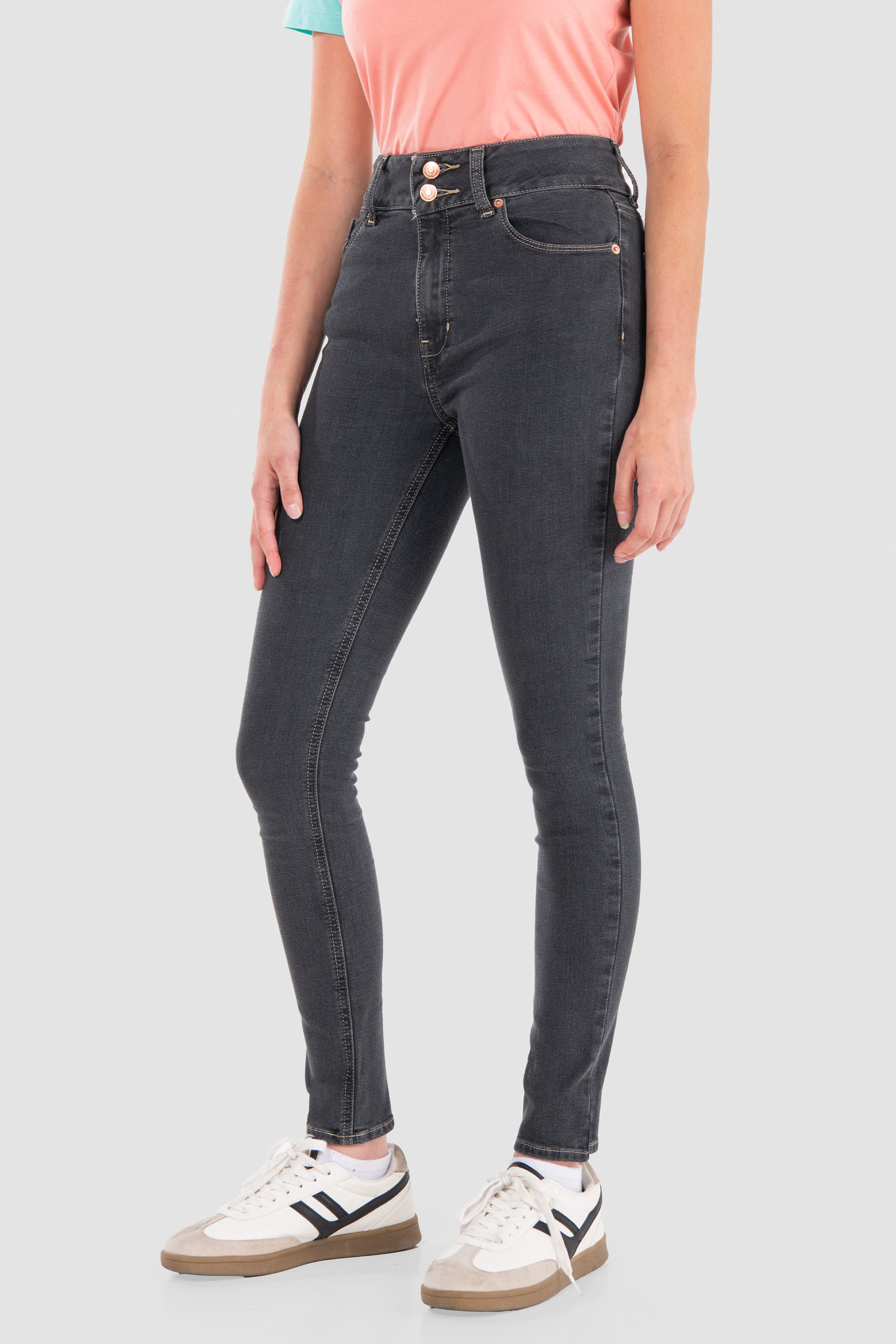 Jeans Súper Skinny Gris para Mujer Katia Oggi Jeans
