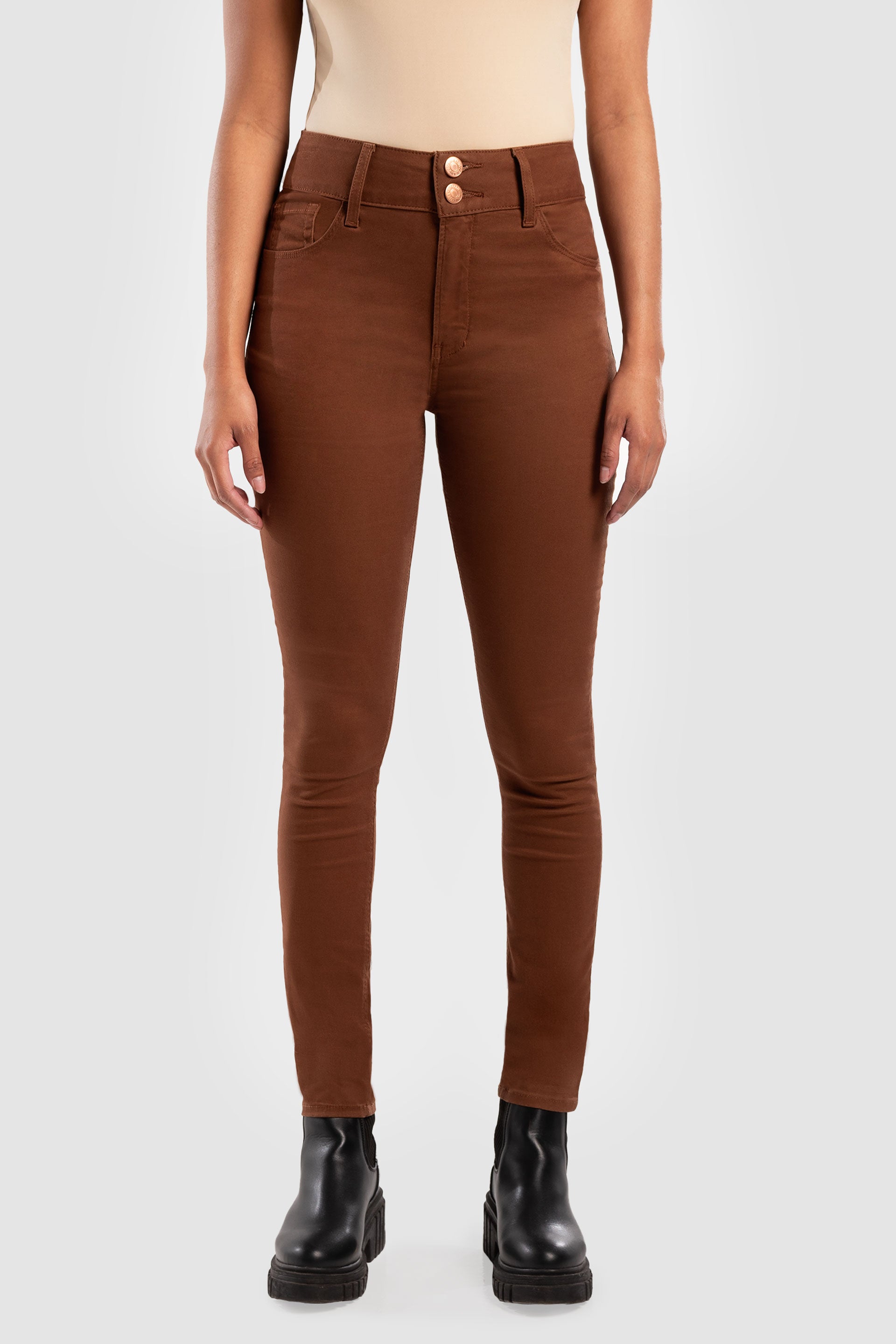 Pantalón Súper Skinny Marrón para Mujer Katia Oggi Jeans