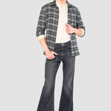 Jeans Amplio Negro para Hombre - Cintura Alta