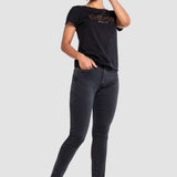 Jeans Mujer Mezclilla Stretch Passion Slim Ibiza Black Oggi