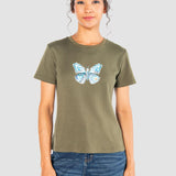 Playera Regular Olivo para Mujer - Manga Corta