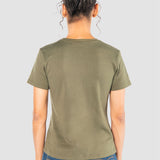 Playera Regular Olivo para Mujer - Manga Corta