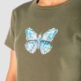 Playera Regular Olivo para Mujer - Manga Corta