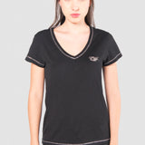 Playera Regular Negro para Mujer - Manga Corta