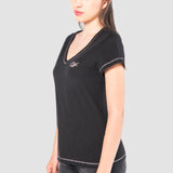 Playera Regular Negro para Mujer - Manga Corta