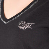 Playera Regular Negro para Mujer - Manga Corta
