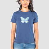 Playera Regular Azul para Mujer - Manga Corta
