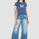 Playera Regular Azul para Mujer - Manga Corta