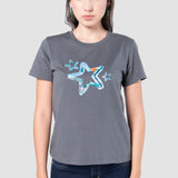 Playera Regular Gris para Mujer - Manga Corta