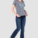 Playera Regular Gris para Mujer - Manga Corta