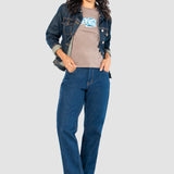 Playera Regular Café para Mujer - Manga Corta