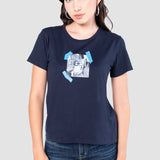 Playera Regular Azul Marino para Mujer - Manga Corta