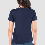 Playera Regular Azul Marino para Mujer - Manga Corta
