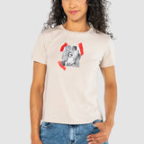 Playera Regular Beige para Mujer - Manga Corta