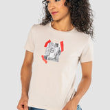 Playera Regular Beige para Mujer - Manga Corta