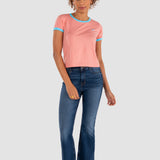 Playera Moda Mujer Manga Corta Rib Slim Oggi